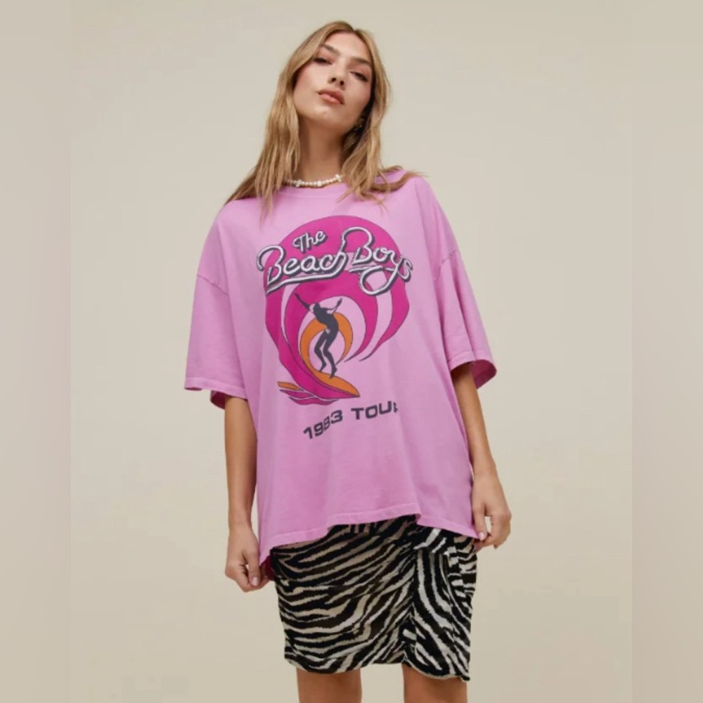 Daydreamer Beach Boys 1983 Tour OS Tee Shirt One Size Pink